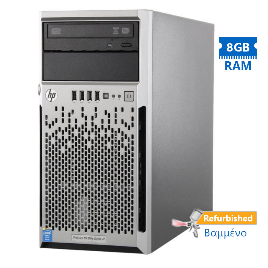HP Proliant ML310e Gen8v2 Server Tower G3240/8GB DDR3/No HDD/4LFF/2xPSU/DVD/P222-512MB Grade A+ Refu - SCAX