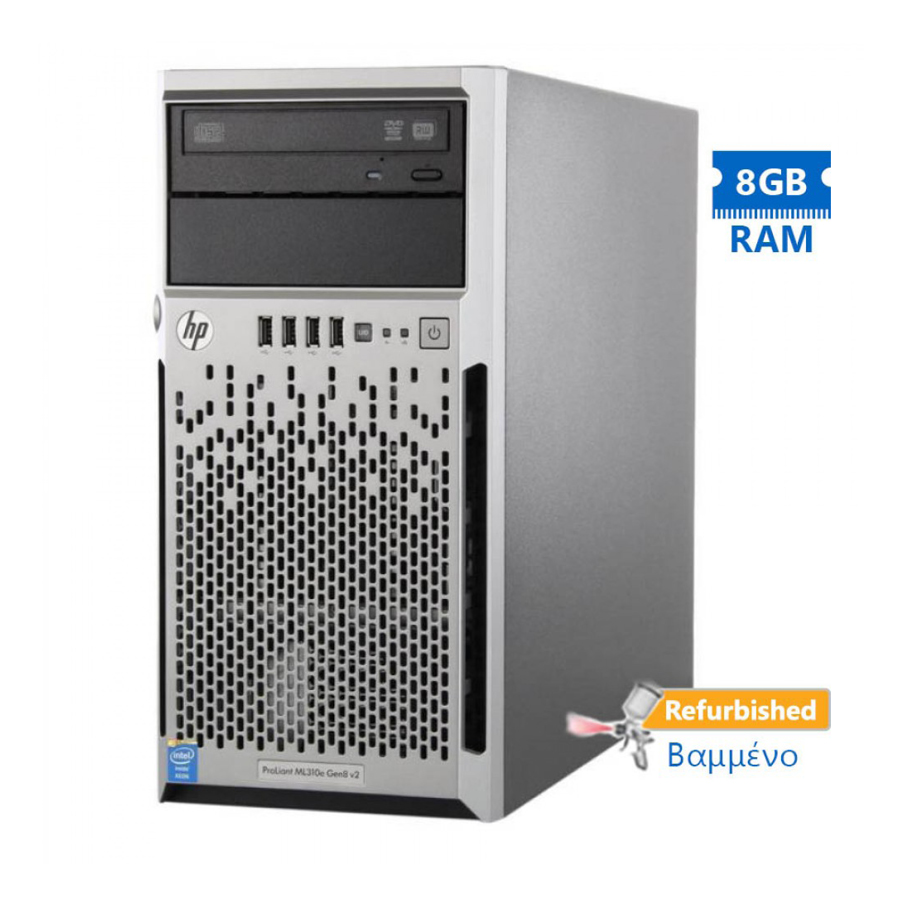 HP Proliant ML310e Gen8v2 Server Tower G3240/8GB DDR3/No HDD/8SFF/2xPSU/DVD/P420i-1GB Grade A+ Refur - SCAX HP Proliant ML310e Gen8v2 Server Tower G3240/8GB DDR3/No HDD/8SFF/2xPSU/DVD/P420i-1GB Grade A+ Refur - SCAX