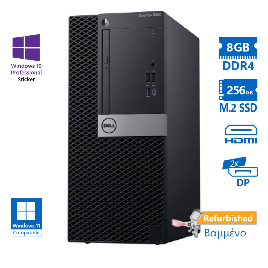 Dell 5060 Tower i5-8400/8GB DDR4/256GB M.2 SSD/DVD/10P Grade A+ Refurbished PC - SCAX