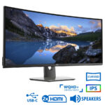 Used Monitor UltraSharp U3818DW Curved/Dell/38``UW-QHD/3840x1600/Black/w/Speakers/DP & 2xHDMI & USB - SCAX
