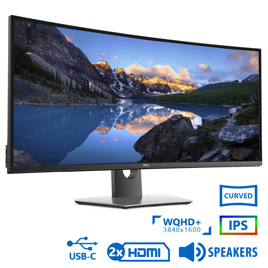 Used Monitor UltraSharp U3818DW Curved/Dell/38``UW-QHD/3840x1600/Black/w/Speakers/DP & 2xHDMI & USB - SCAX
