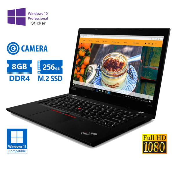 Lenovo (A-) ThinkPad L490 i5-8265U/14”FHD/8GB DDR4/256GB M.2 SSD/No ODD/Camera/10P Grade A- Refurbis - SCAX