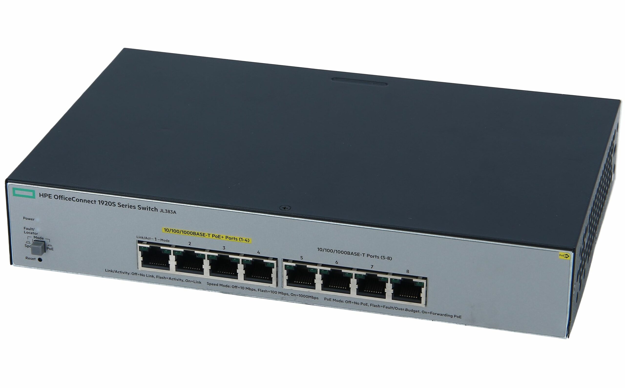 SWITCH ETH 8P 1GBE HPE 1920S-8G 4Ports POE+ 65W NEW Refurbished