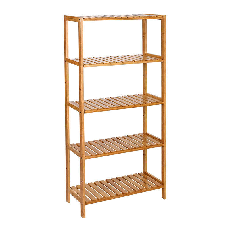 Ξύλινη Ραφιέρα Μπάνιου από Μπαμπού με 5 Ρυθμιζόμενα Ράφια 130 x 60 x 26 cm Songmics (BCB35Y) (SNGBCB35Y) - SCAX
