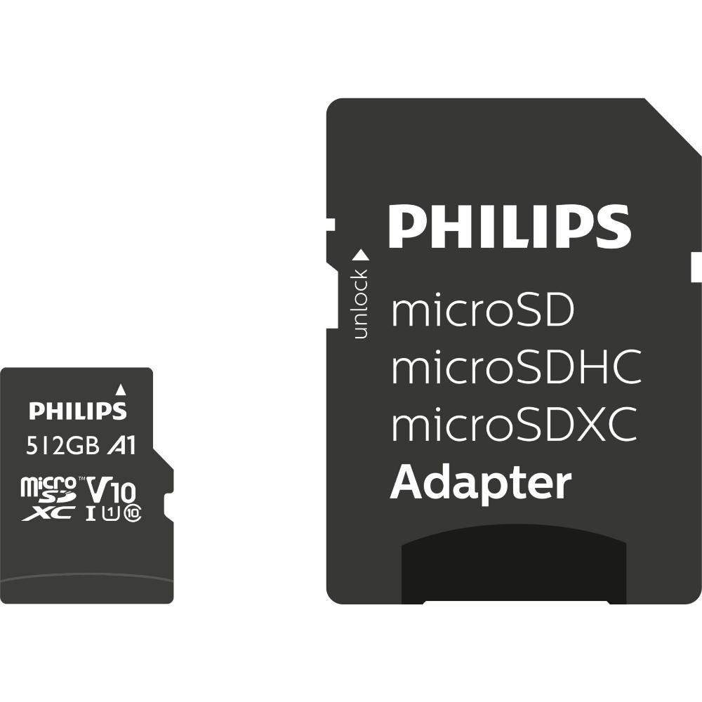 Philips MicroSDXC Card 512GB Class 10 UHS-I U1 (FM51MP45B/00) (PHIFM51MP45B-00) - SCAX