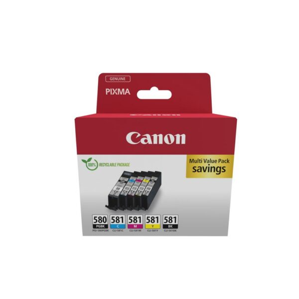 Canon Μελάνι Inkjet PGI-580BK/CLI581 5 Colours (2078C007) (CANPGI-580MP) - SCAX