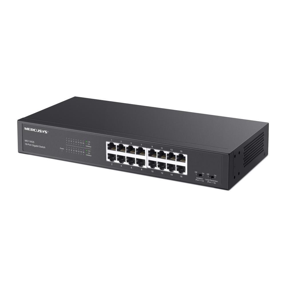 Mercusys 16-port Steel Case Gigabit Switch (MS116GS) (MERMS116GS) - SCAX