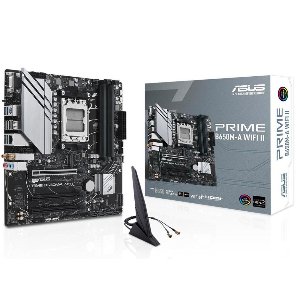 ASUS PRIME B650M-A WIFI II AMD B650 Socket AM5 micro ATX (90MB1EG0-M0EAY0) (ASU90MB1EG0-M0EAY0) - SCAX