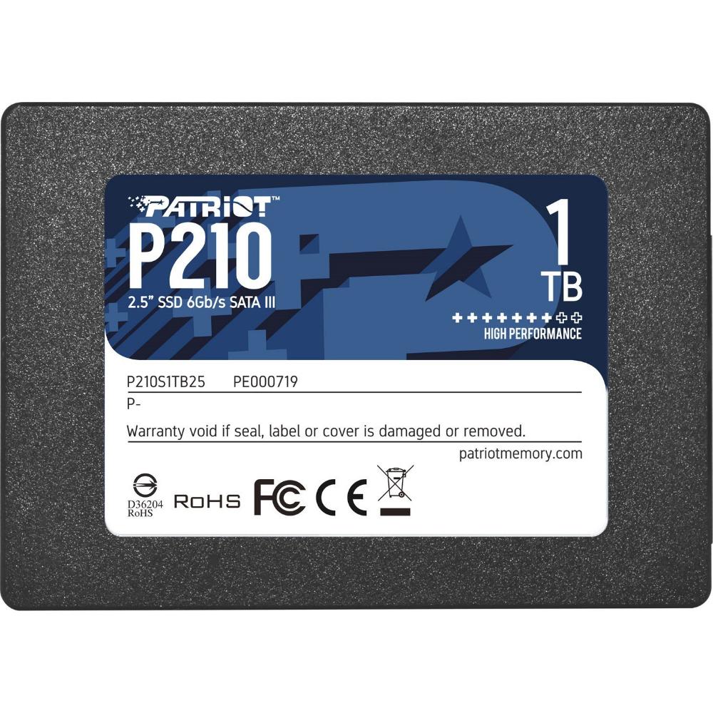 Patriot P210 1 TB Black SATA 6 Gb/s 25" (P210S1TB25) (PATRP210S1TB25) - SCAX