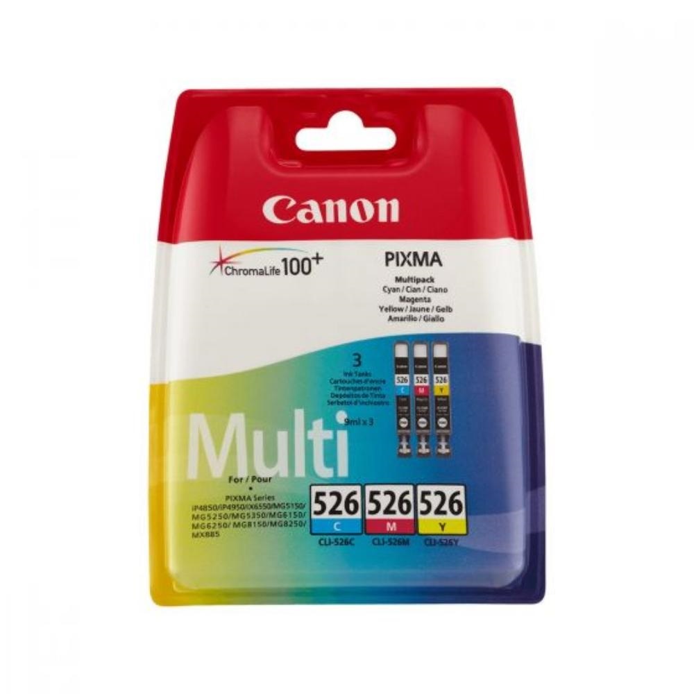 Canon Μελάνι Inkjet CLI-526 CMY 3 Pack Carton Pack (4541B018) (CANCLI-526MPCP) - SCAX