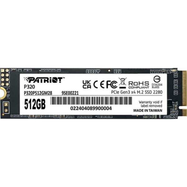 Patriot P320 512 GB PCIe 3.0 x4 NVMe 1.3 M.2 2280 (P320P512GM28) (PATRP320P512GM28) - SCAX