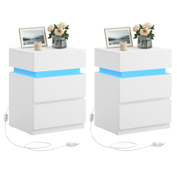 Vasagle κομοδίνο με ενσωματωμενο LED φωτισμό