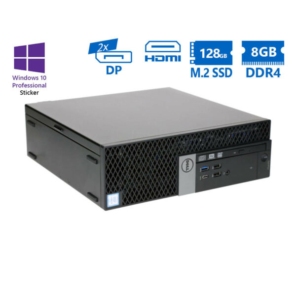 Dell 7050 SFF i5-6500/8GB DDR4/128GB M.2 SSD/No ODD/10P Grade A Refurbished PC - SCAX