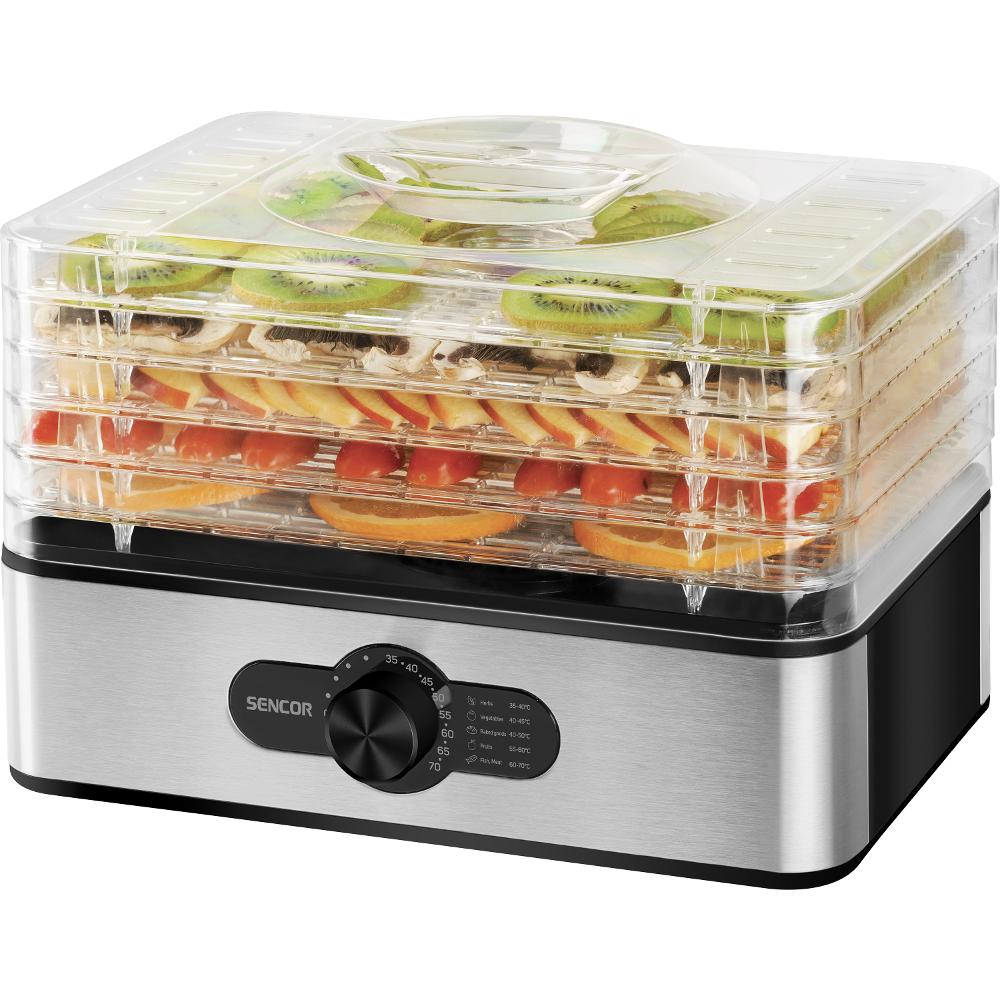 Αποξηραντής Τροφίμων Sencor SFD 950SS 5 Επιπέδων 240W με 8 Επιλογές Θερμοκρασίας Αποξήρανσης Μαύρος - SCAX