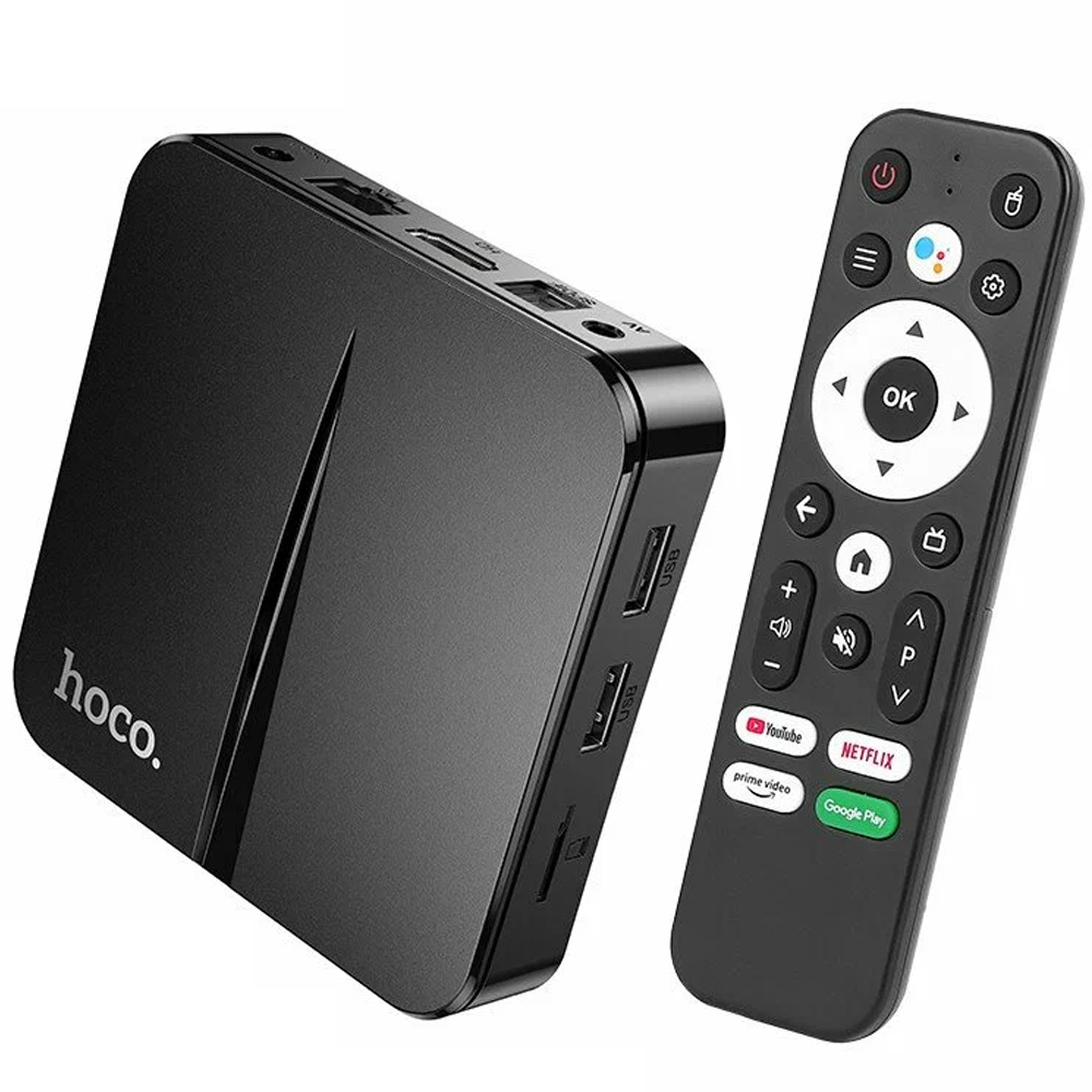Hoco. DQ09 Barco TV Box 4K UHD 60Fps με WiFi RJ45 4GB RAM + 64GB ROM v5.0 Android 12 Δεν είναι συμβατό με τις εφαρμογές Cosmote TV και Netflix. - SCAX