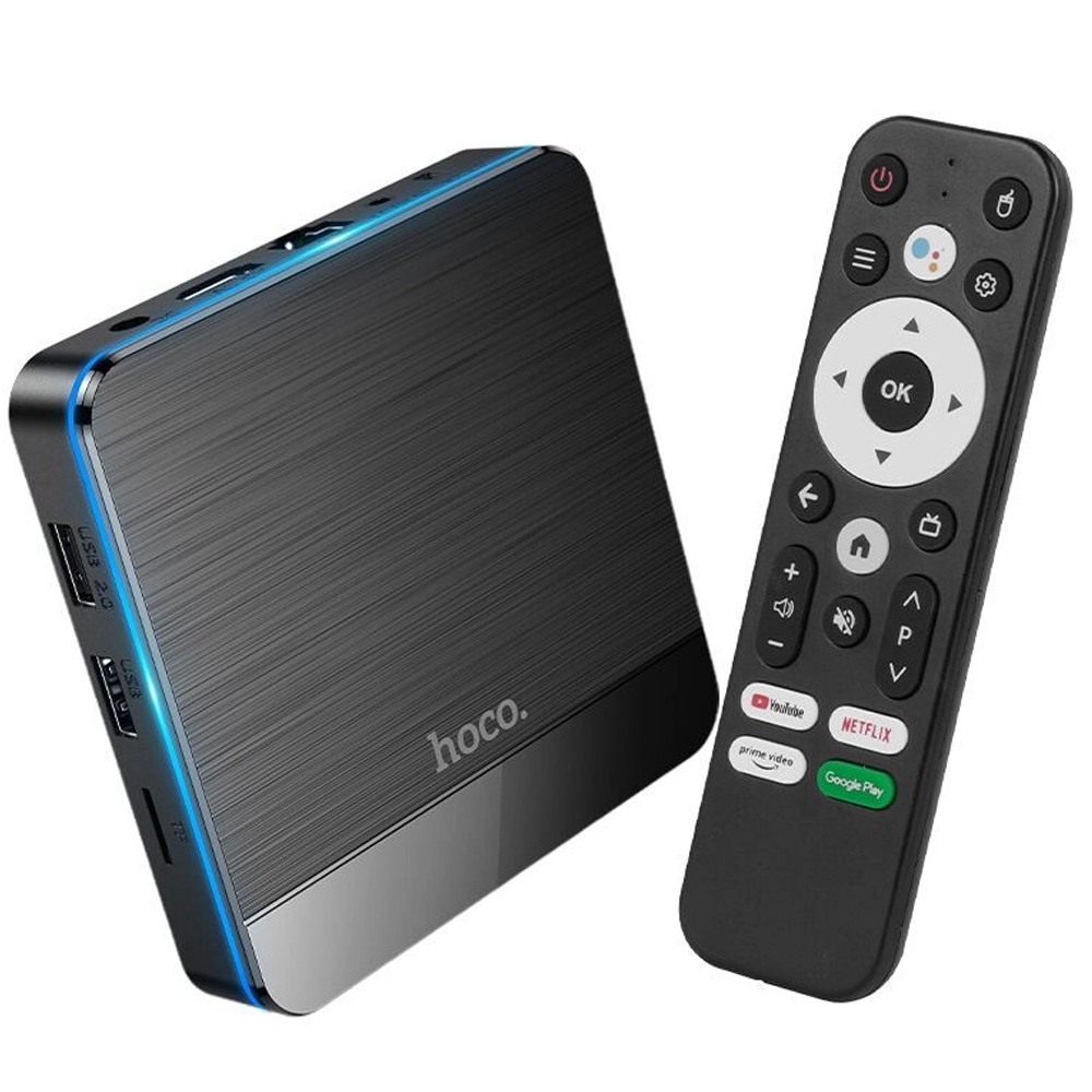 Hoco. DQ07 Primo TV Box 4K UHD 60Fps με WiFi RJ45 4GB RAM + 64GB ROM v5.0 Android 9 Δεν είναι συμβατό με εφαρμογές CosmoteTV και Netflix. - SCAX