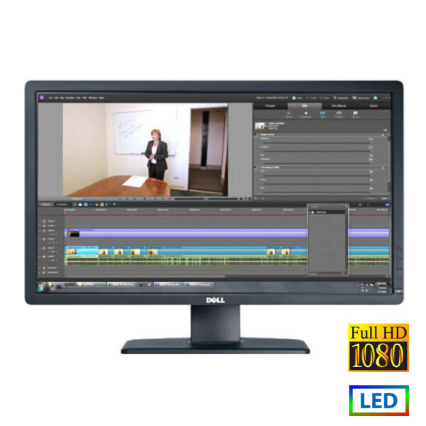 Used Monitor P2412Hx LED/Dell/24``FHD/1920x1080/Wide/Black/D-SUB & DVI-D & USB HUB - SCAX