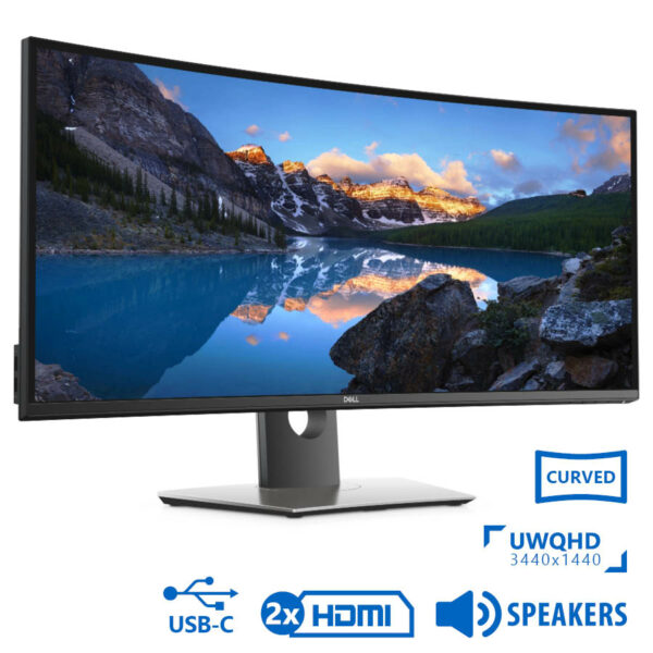 Used Monitor UltraSharp U3419W Curved/Dell/34``UW-QHD/3440x1440/Black/w/Speakers/DP & 2xHDMI & USB T - SCAX