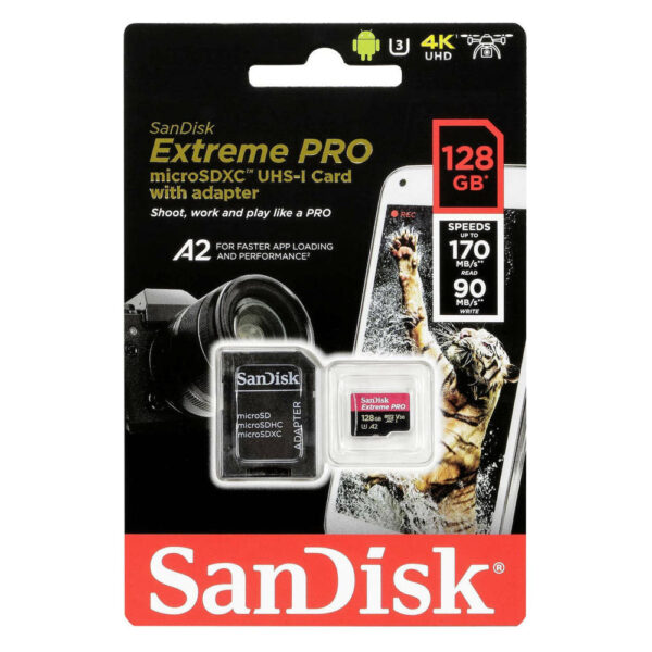 SanDisk Extreme PRO microSDXC 128GB SD Adapter (SDSQXCD-128G-GN6MA) (SANSDSQXCD-128G-GN6MA) - SCAX