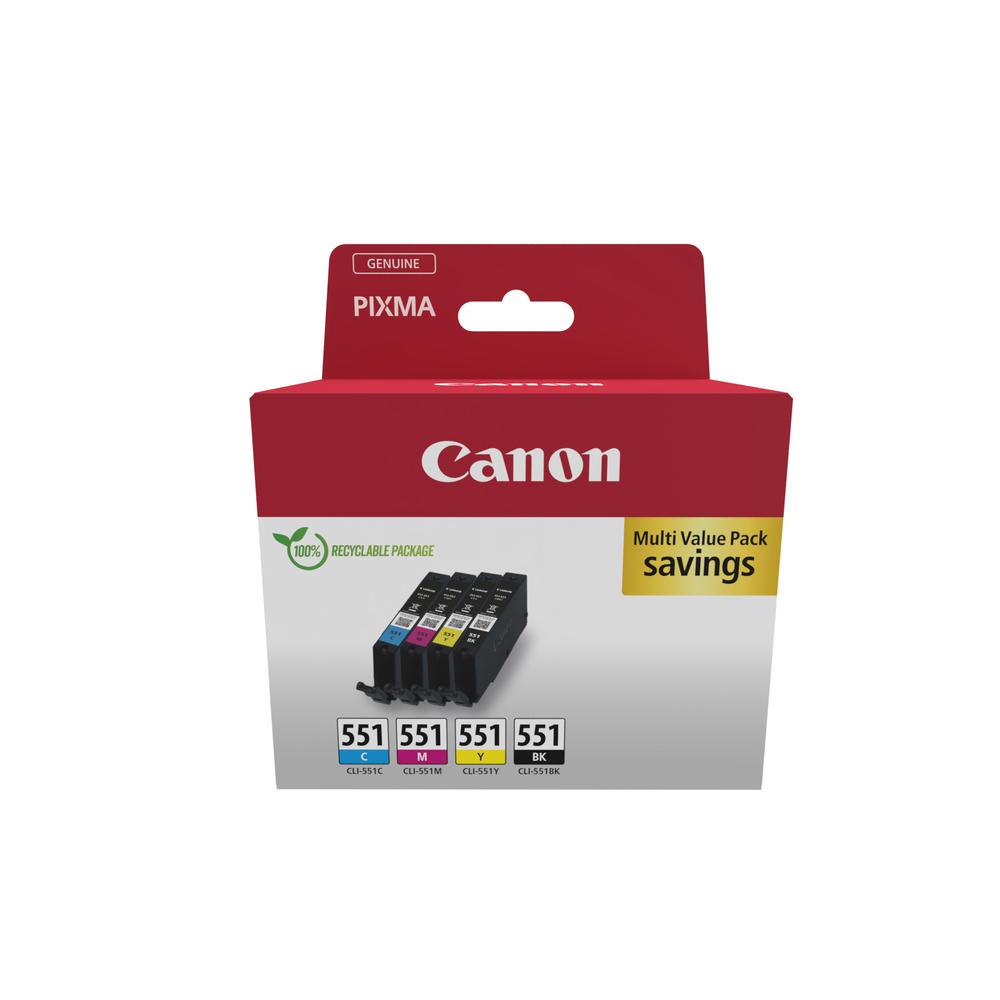 Canon Μελάνι Inkjet CLI-551 CMYK  Carton Pack (6509B015) (CANCLI-551VP) - SCAX