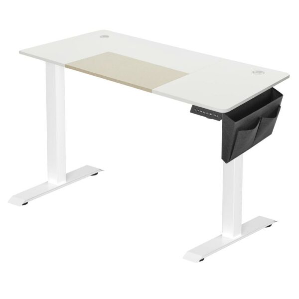 Songmics Γραφείο Ξύλινο με Μεταλλικά Πόδια White/Beige 60 x 140 x 72-120 (LSD016W01) (SNGLSD016W01) - SCAX