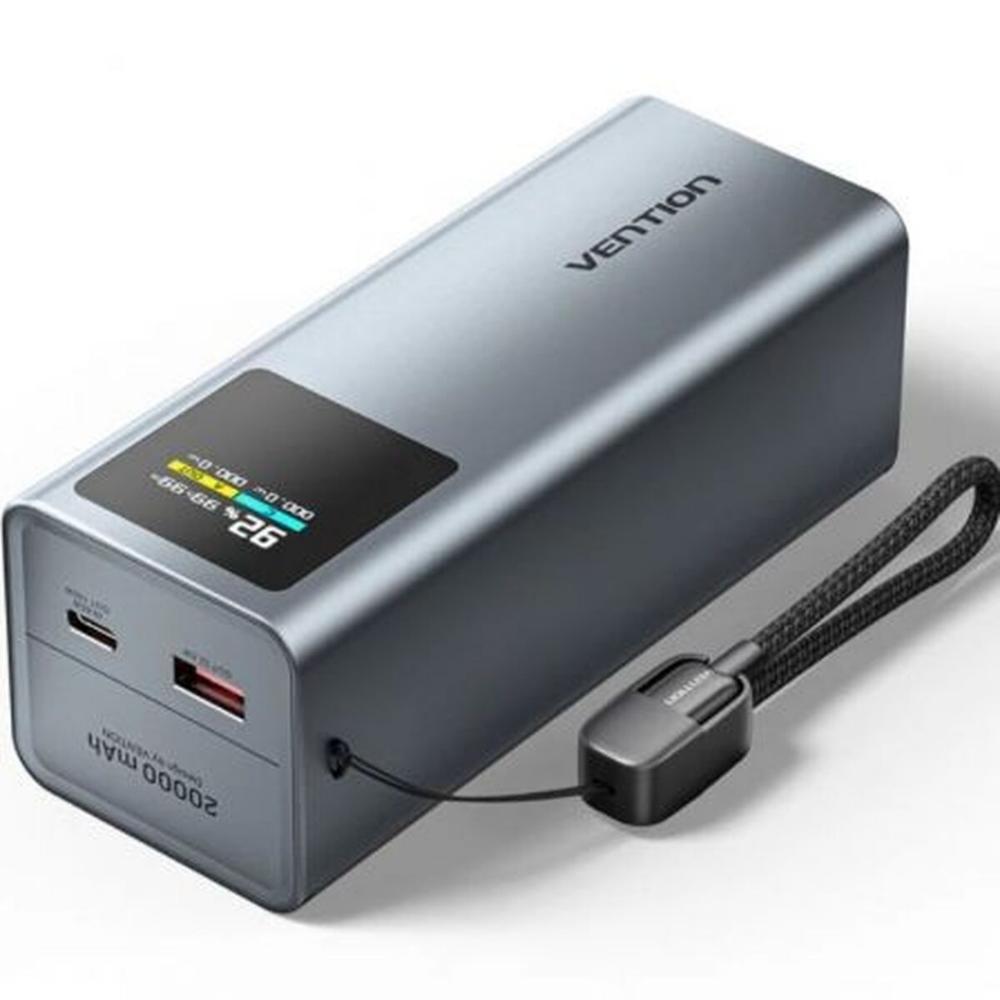 VENTION 20000mAh Power Bank (USB-C + USB-C/USB-A) 100W Gray TFT Display Type (FKCH0) (VENFKCH0) - SCAX