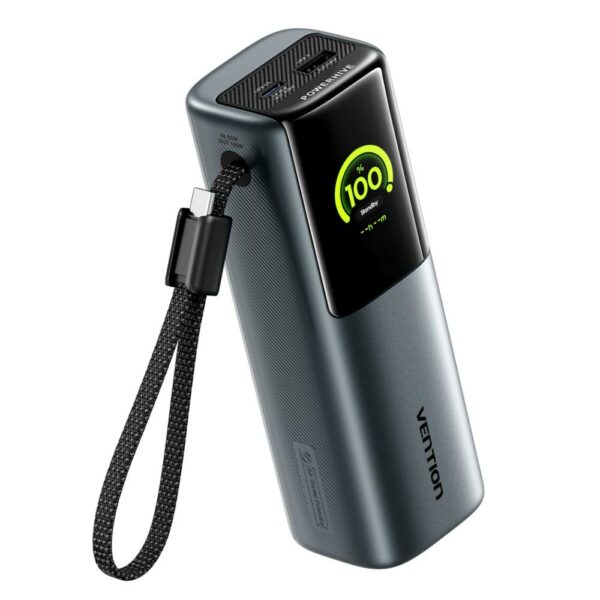 VENTION 20000mAh Power Bank (USB-C + USB-C/USB-C/USB-A) 165W Gray TFT Display Type (FKFH0) (VENFKFH0) - SCAX