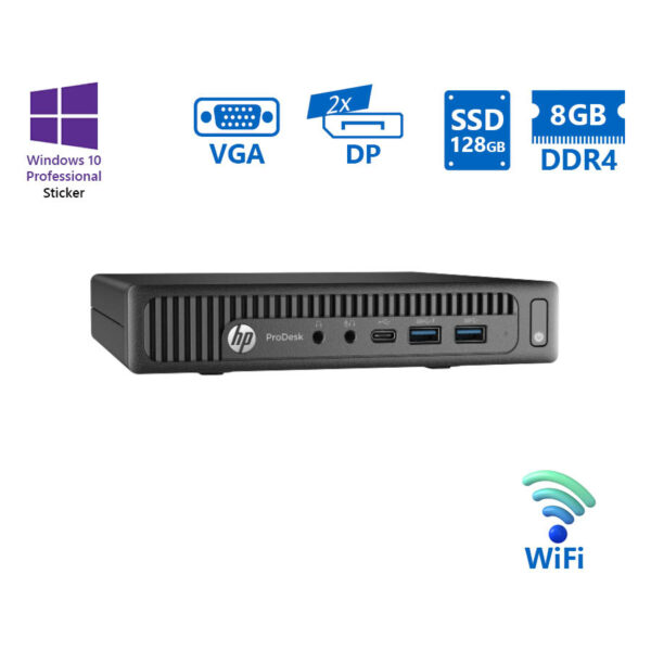 HP ProDesk 600G2 DM WiFi i5-6500T/8GB DDR4/128GB SSD/No ODD/10P Grade A Refurbished PC - SCAX