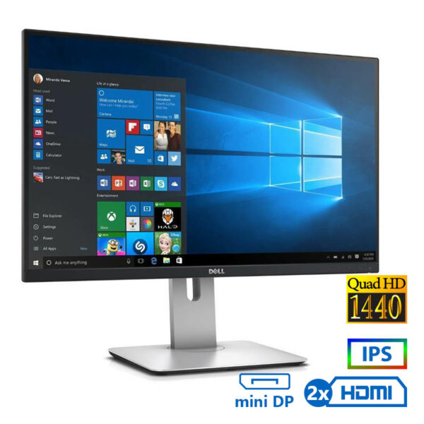 Used Monitor U2515H IPS/Dell/25``QHD/2560x1440/Wide/Black/DP & mini DP & 2x HDMI & USB Hub 3.0 - SCAX