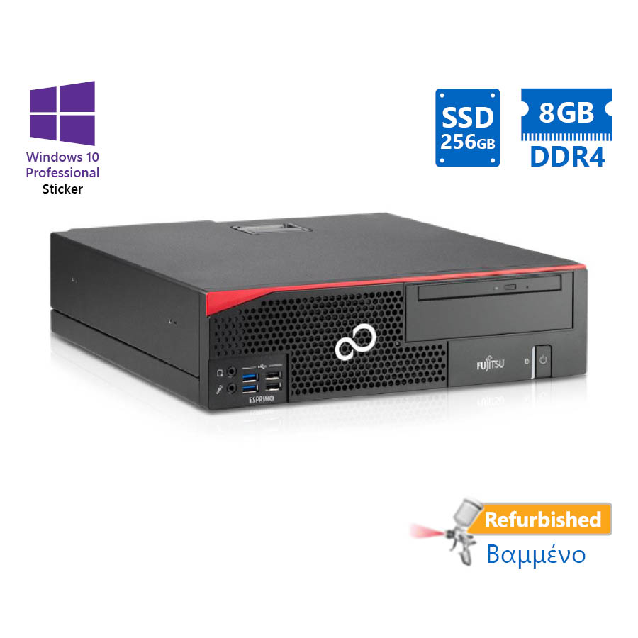 Fujitsu D757 SFF i5-6400/8GB DDR4/256GB SSD/DVD/10P Grade A+ Refurbished PC - SCAX