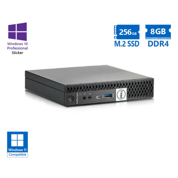Dell Optiplex 5070 DM i3-9100/8GB DDR4/256GB M.2 SSD/No ODD/10P Grade A Refurbished PC - SCAX