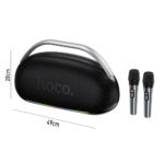 Φορητό Ηχείο Wireless Hoco HT2 Melody TWS v5.4 6000mAh IPX4 300W με USB MicroSD AUX RGB Φωτισμό και Δυο Ασύρματα Μικρόφωνα - SCAX