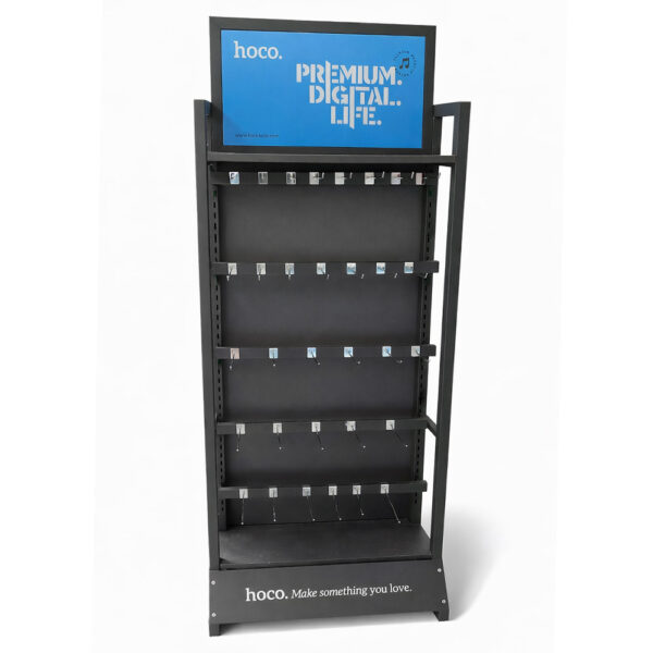 Stand Hoco HN12 S Επιδαπέδιο Σιδερένιο Γκρι (60x30x174 cm)  30 Γάντζων - SCAX