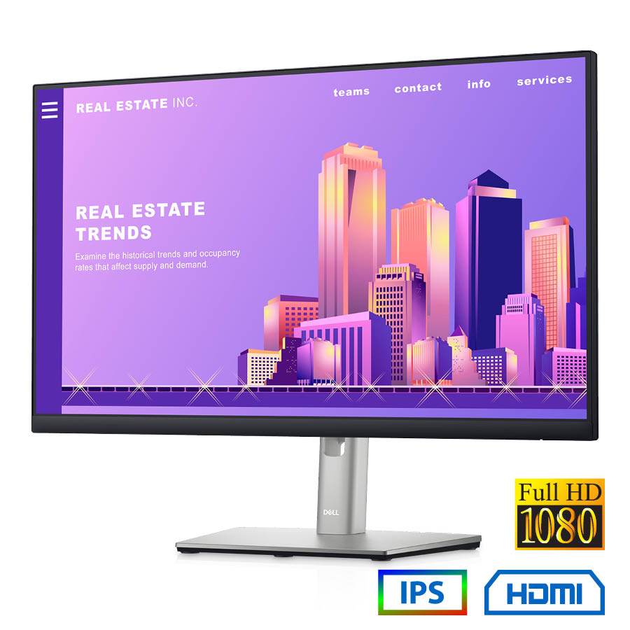 Used Monitor P2422H IPS LED/Dell/24``FHD/1920x1080/Wide/Black/D-SUB & DP & HDMI & USB 3.0 Hub - SCAX