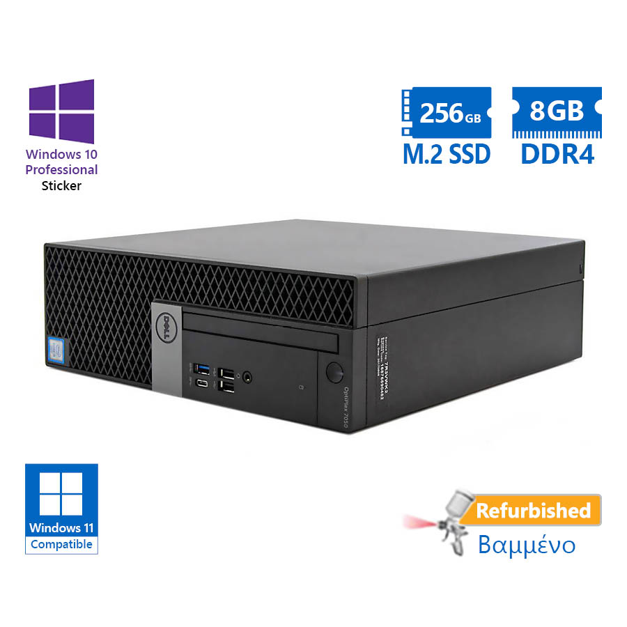 Dell 7060 SFF i3-8100/8GB DDR4/256GB M.2 SSD/DVD/10P Grade A+ Refurbished PC - SCAX