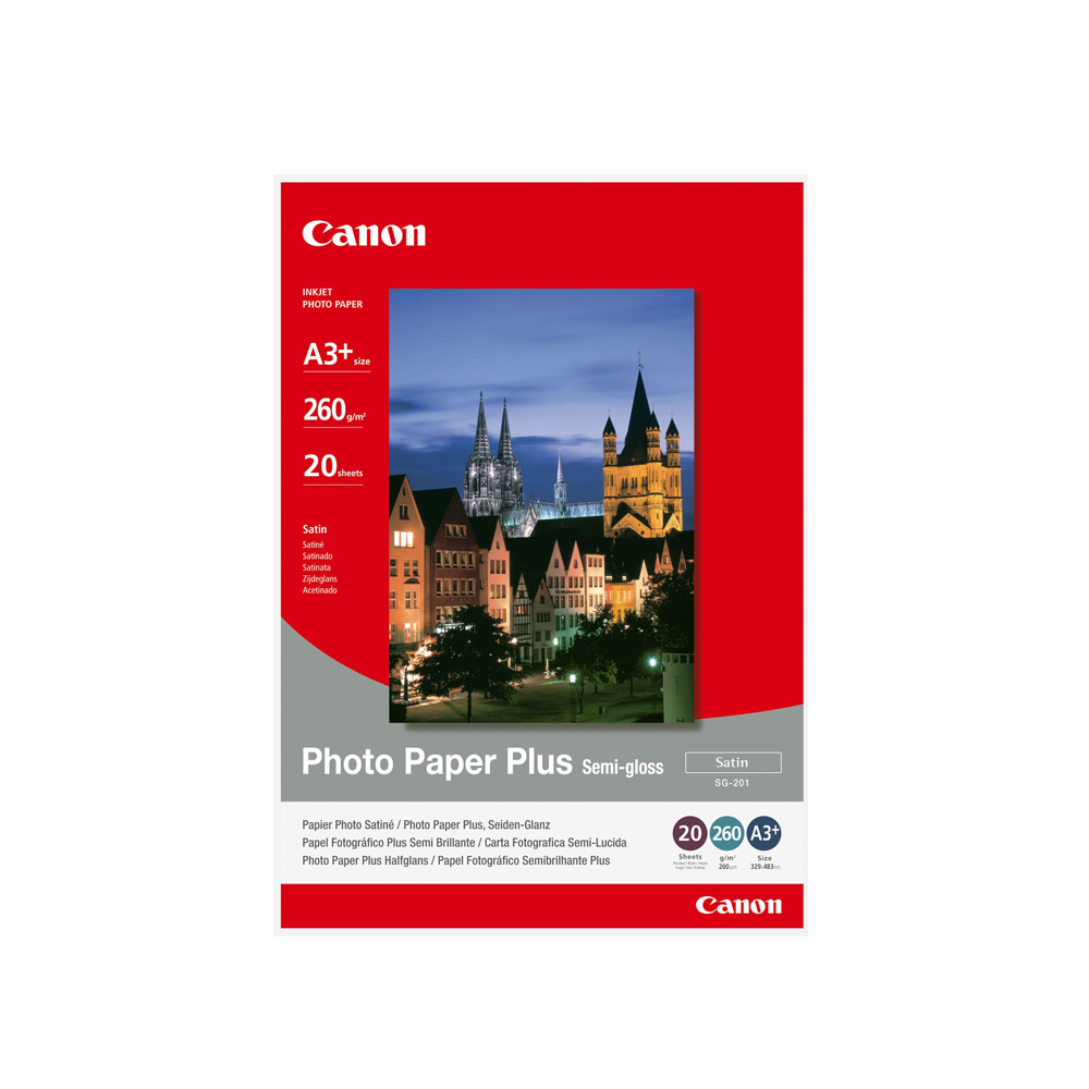 Canon Φωτογραφικό Χαρτί A3+ Semi Gloss 260g/m² 20 Φύλλα (1686B032) (CAN-SG201-A3PLUS) - SCAX