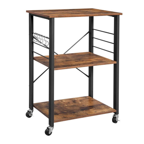 Vasagle Μεταλλικό Τρόλεϊ Κουζίνας με 3 Ράφια 60 x 40 x 89 cm  (KKS60XV1) (VASKKS60XV1) - SCAX