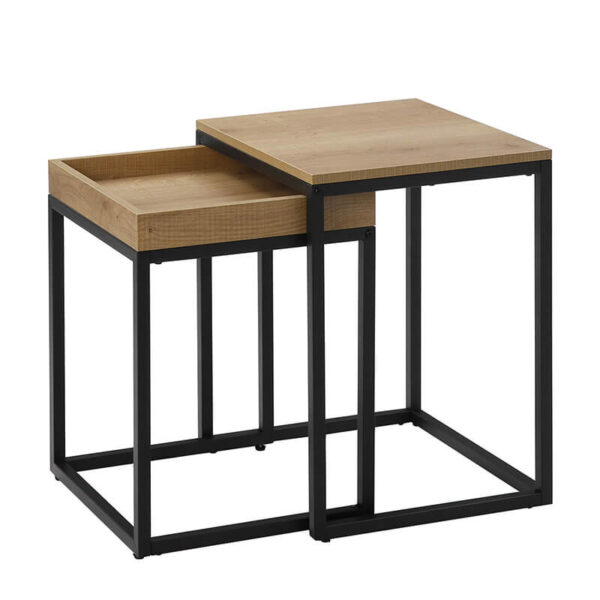 Vasagle Σετ Μεταλλικά Βοηθητικά Τραπέζια Nesting 40 x 45 x 55 cm 2 τμχ  (LNT02N) (VASLNT02N) - SCAX