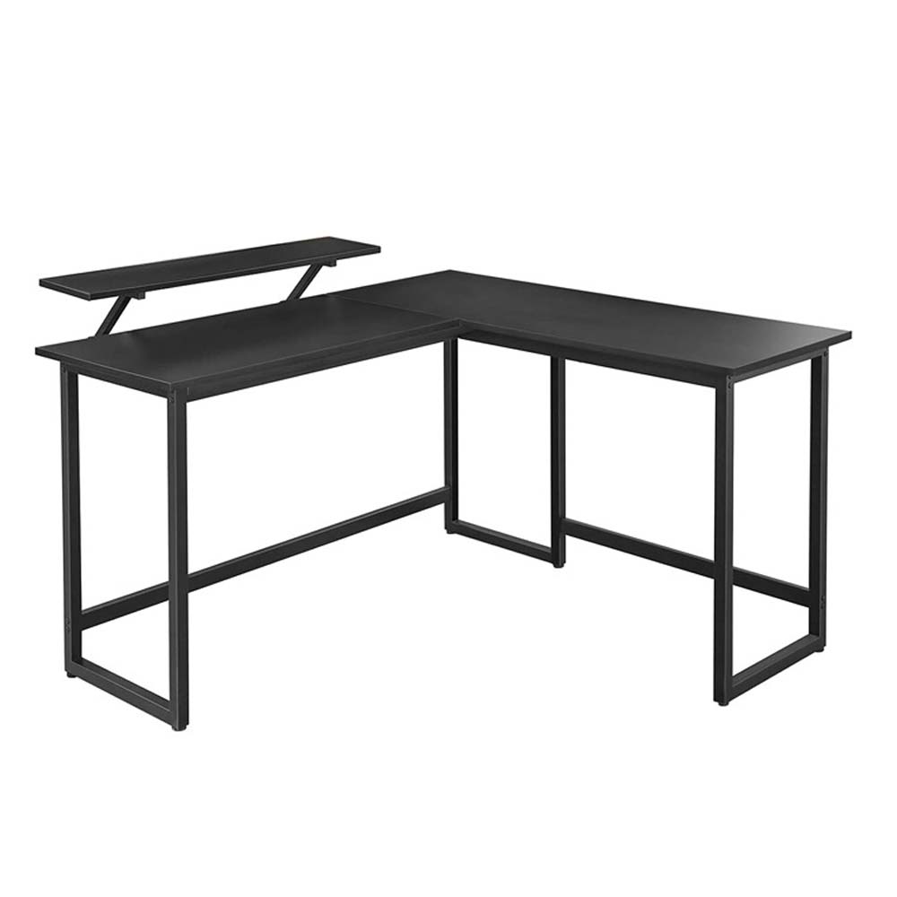 Vasagle Γωνιακό Μεταλλικό Γραφείο 140 x 130 x 76 / 91.5 cm Χρώματος Μαύρο (LWD56BK) (VASLWD56BK) - SCAX