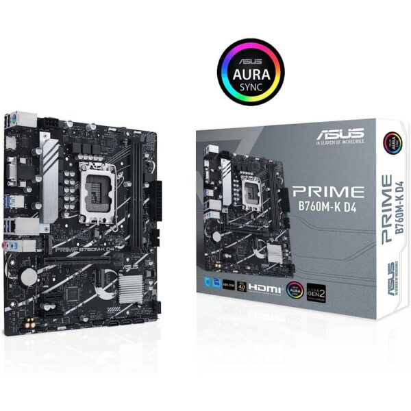 ASUS PRIME B760M-K D4 Intel B760 LGA 1700 micro ATX (90MB1DS0-M1EAY0) (ASU90MB1DS0-M1EAY0) - SCAX