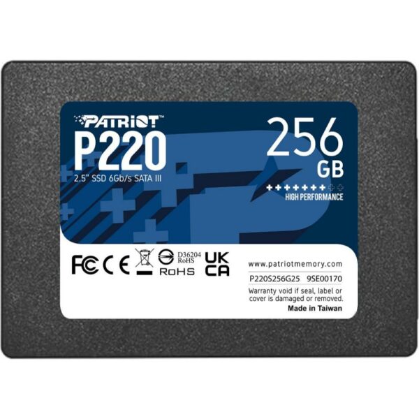 Patriot P220 256 GB Black SATA III 6 Gb/s 25" (P220S256G25) (PATRP220S256G25) - SCAX