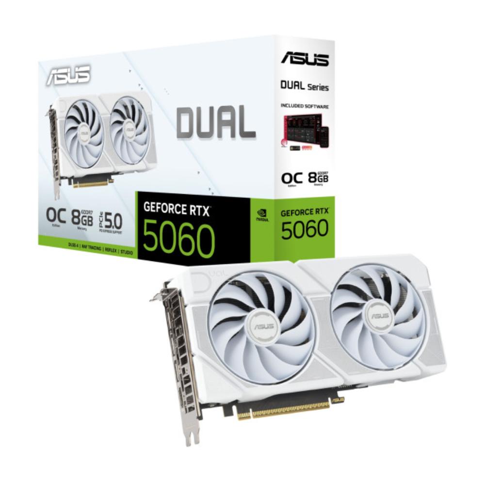 Asus GeForce RTX 5060 8GB GDDR7 Dual White OC (90YV0N15-M0NA00) (ASU90YV0N15-M0NA00) - SCAX Asus GeForce RTX 5060 8GB GDDR7 Dual White OC (90YV0N15-M0NA00) (ASU90YV0N15-M0NA00) - SCAX