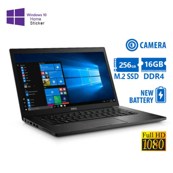 Dell Latitude 7480 i7-7600U/14``FHD/16GB DDR4/256GB M.2 SSD/No ODD/Camera/New Battery/10H Grade A Re - SCAX