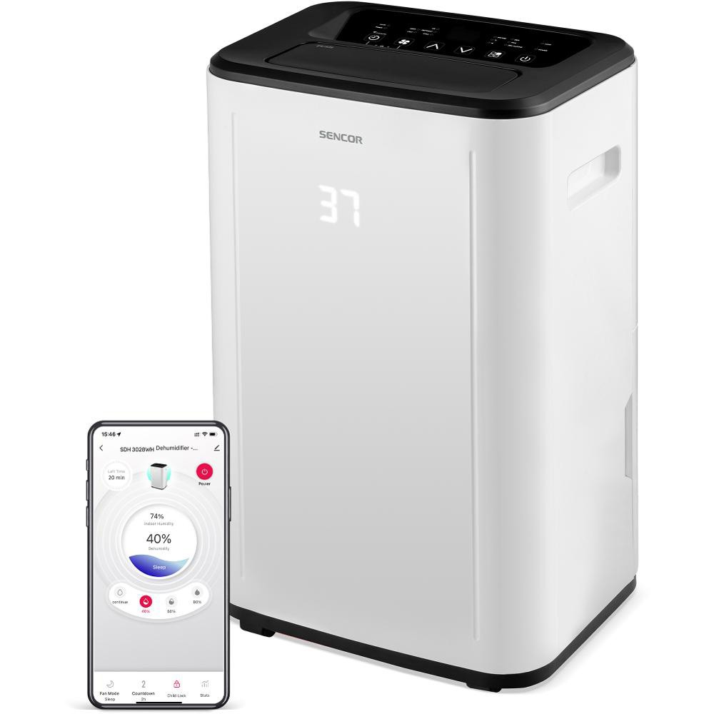 Αφυγραντήρας Sencor SDH 3028WH  Wi-Fi 30lt/ημέρα 420 W Κάλυψη 30-89τμ - SCAX