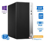 HP 400G4 Tower i5-7500/8GB DDR4/256GB SSD/DVD/10P Grade A+ Refurbished PC - SCAX