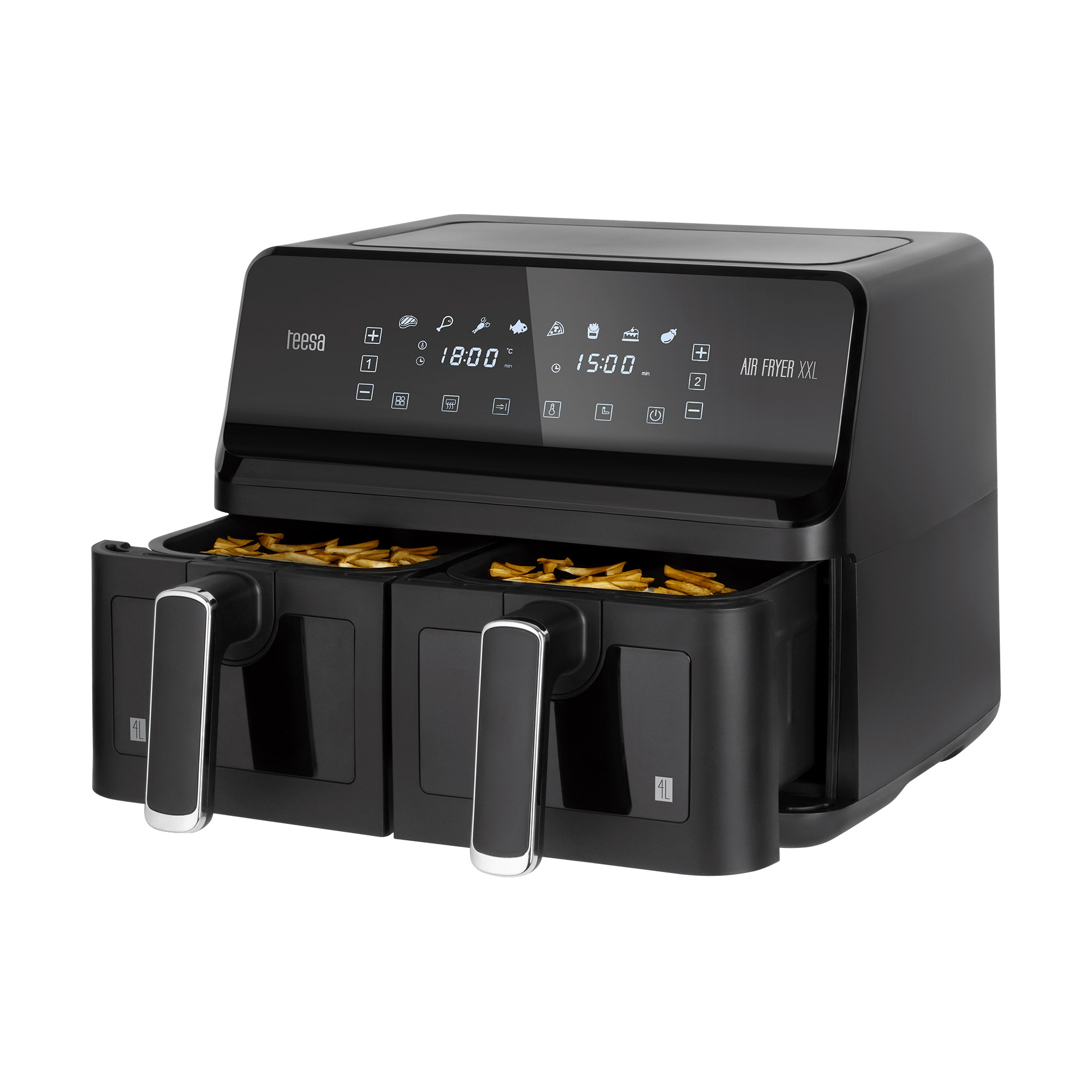 Φριτέζα αέρος 8lt με διπλό αποσπώμενο κάδο XXL 2700W TSA8089 Teesa - SCAX